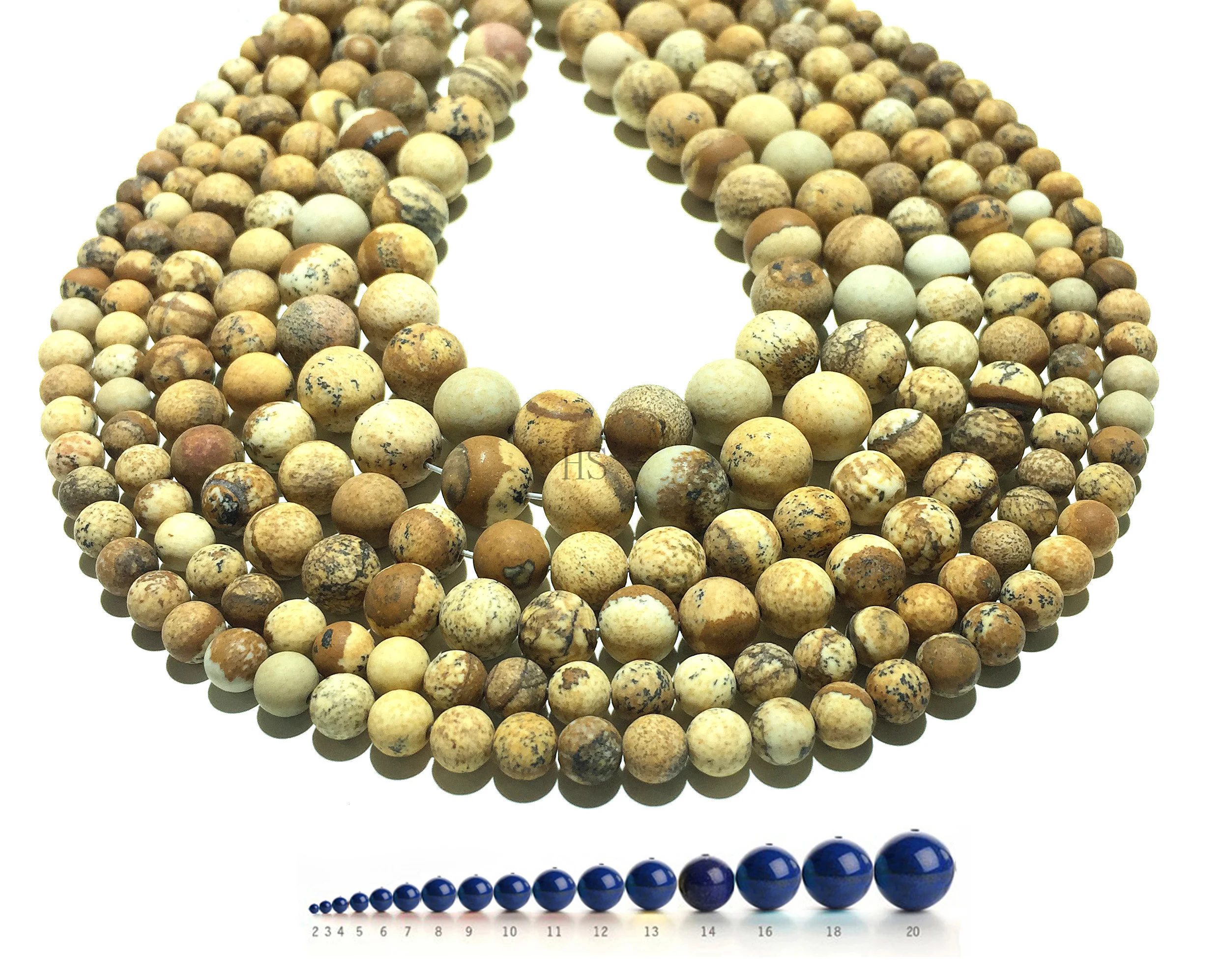 Натуральный камень Картина Яшма Матовые Круглые свободные бусины целебная