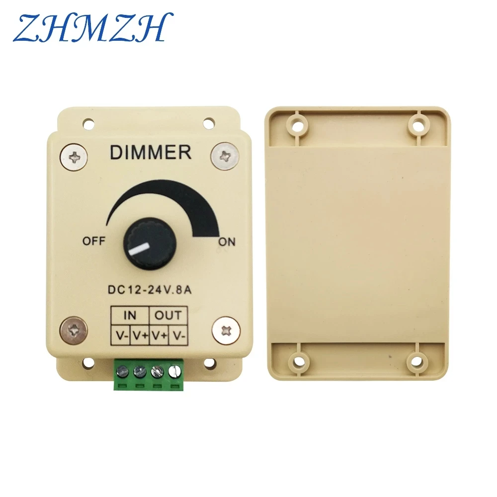 Controlador para Luzes Zhmzh Dimmer Dedicado 12v 24v 8a Única Cor Controlador 96w Ajustável Brilho Leds Led dc