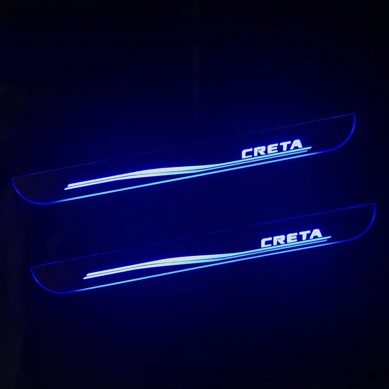 

Upgraded LED Door Sill Plate Moving Light Pathway Light Acrylic Welcome Pedal Car Scuff For Hyundai Creta 2016 2017 2018 2019