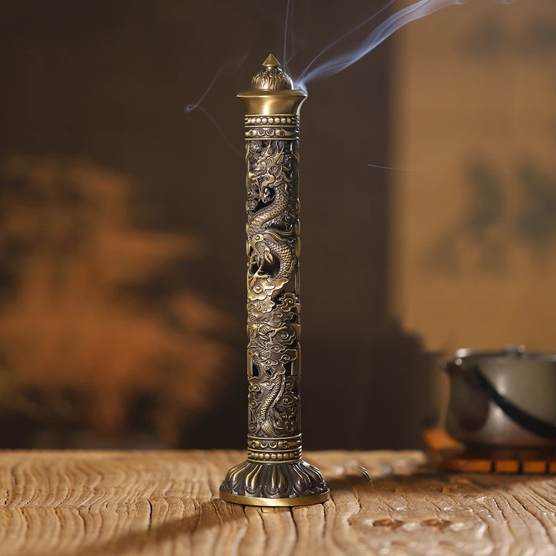 Дракон штепсельную вилку в Ладан горелки Античная башня Будды металлический