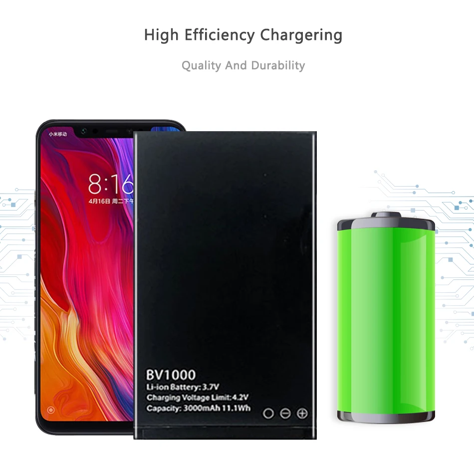 

3000mah Battery for Blackview BV1000 Mobile Phone Li-ion Bateria