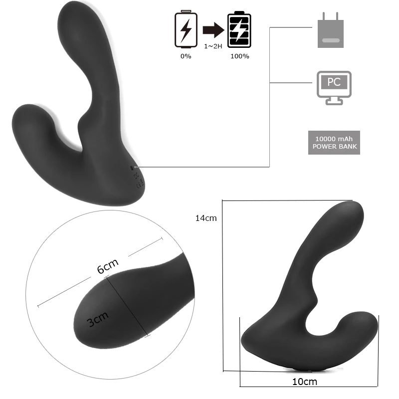 Вибратор массажер простаты для мужчин Анальный вибратор с мощным мотором