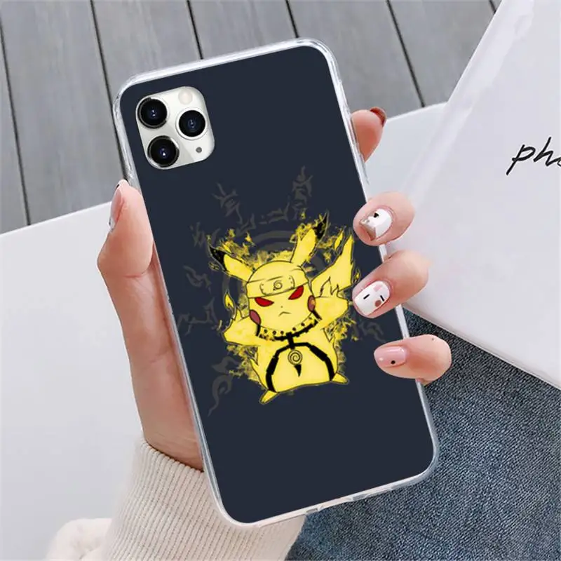

Cute Pocket ELF Pikachue Phone Case For iphone 12 5 5s 5c se 6 6s 7 8 plus x xs xr 11 pro max mini