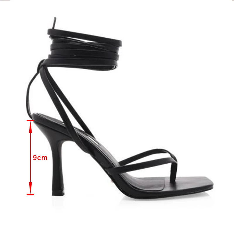 

Summer Women's High Heels Clip Toe Sandals Female Square Toe Ladies Shoes Cross Strap Woman Pumps Party Fashion Footwear 2021