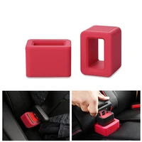 universal car seat safety belt buckle holder silicone protective anti scratch cover in upright position interior accessories