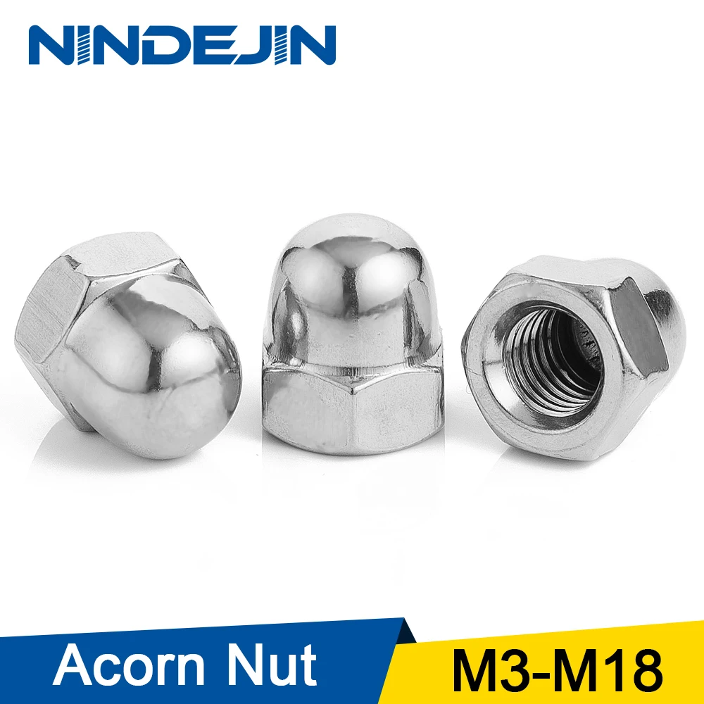 NINDEJIN желудь крышка гайка M3 M4 M5 M6 M8 M10 M12 M14 M16 M18 нержавеющая сталь декоративные