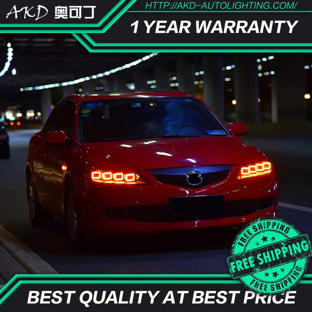 AKD тюнинг автомобильных фар для Mazda 6 2004 2015 светодиодные фары DRL ходовые огни Bi Xenon