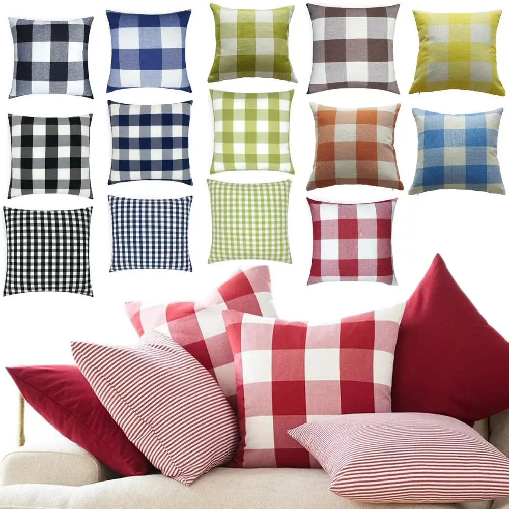 1 шт. проверить подушка в клетку для стула крышка Дом буйвола прямоугольник