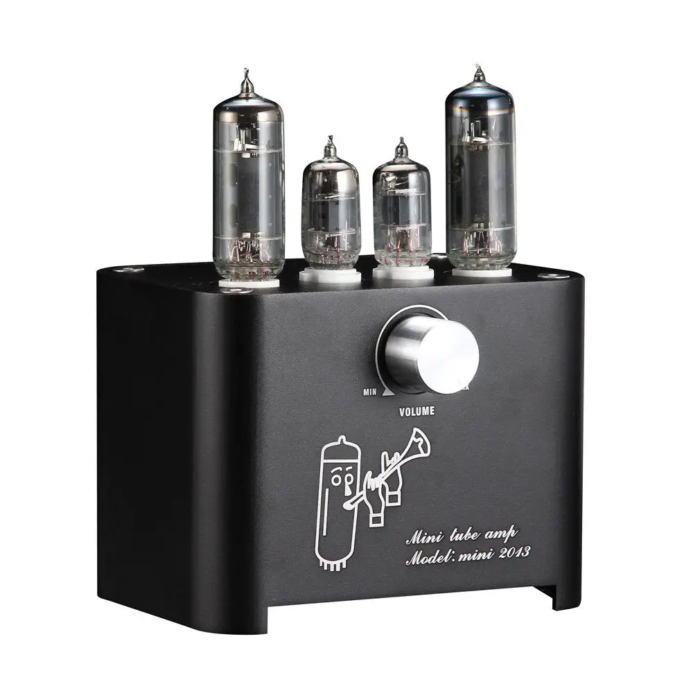 Black Douk аудио мини 6J1+ 6P1 вакуумный ламповый усилитель стерео HiFi Настольный усилитель клапана мощности 3 Вт+ 3 Вт - Цвет: Black
