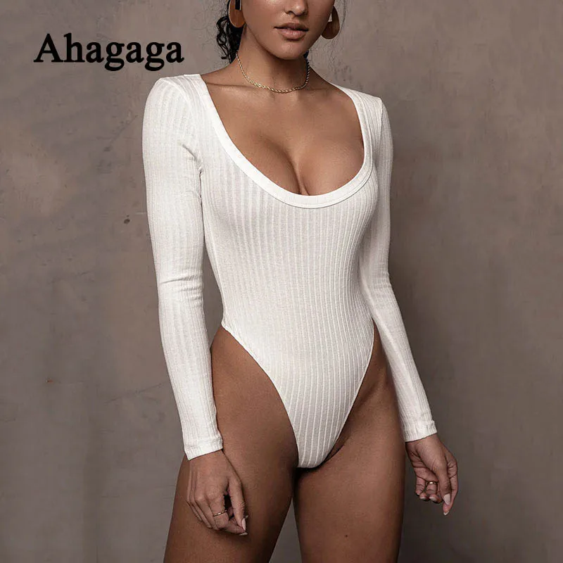 Женский комбинезон с длинным рукавом Ahagaha облегающий повседневный круглым