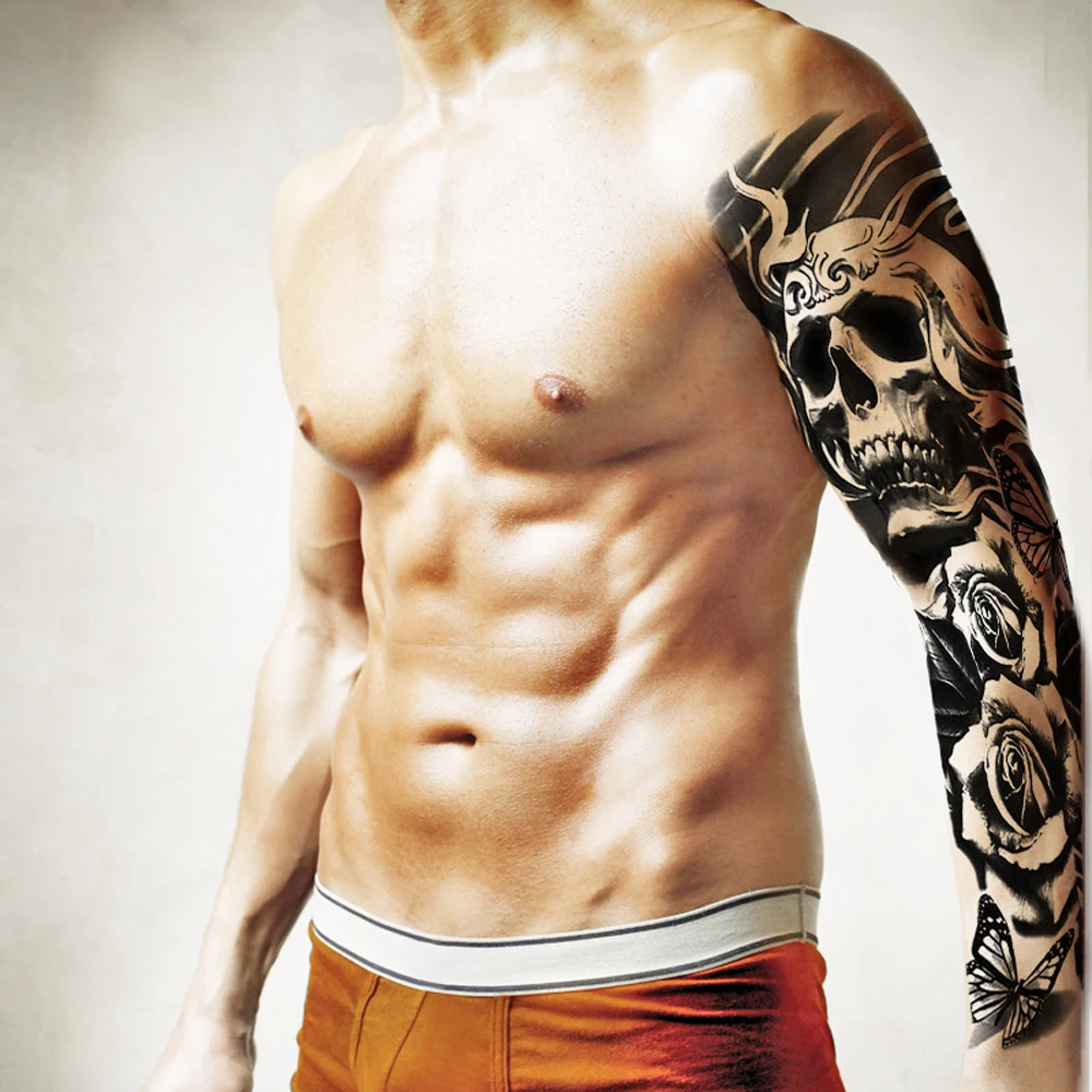 Водостойкая Временная тату-наклейка для мужчин женщин тотем Геометрическая