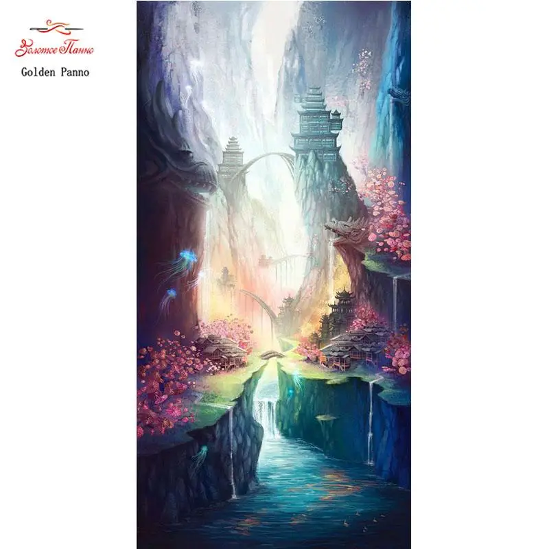 Pintura diamante praa cheia de Diamantes bordados Bela viso canyon mosaico 5d ponto strass fotos acessrios