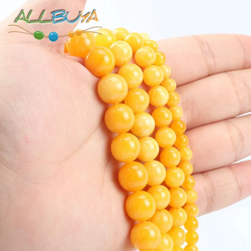 Натуральный камень Желтый Бусины из нефрита пчелиного воска для изготовления