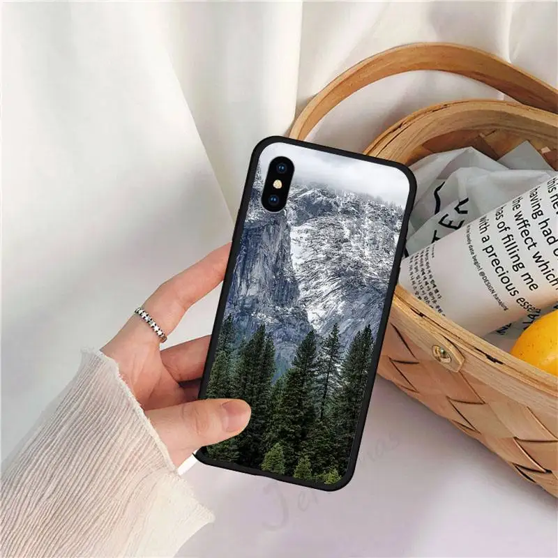 

Snow mountain Pine Tree Forest Peak Mist Phone Case for iPhone 11 12 pro XS MAX 8 7 6 6S Plus X 5S SE 2020 XR