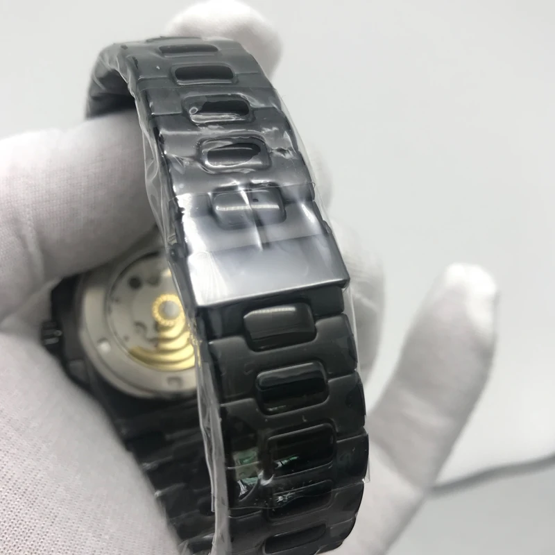 Роскошные Брендовые Часы с черным циферблатом автоматический механизм