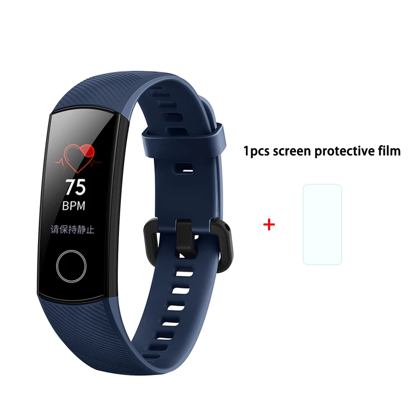 Blue n film Фитнес-трекер HUAWEI Honor Band 4 6-осевым инерционным монитор сердечного ритма полный сенсорный экран AMOLED Цвет Экран смарт-браслет - Цвет: Blue n film