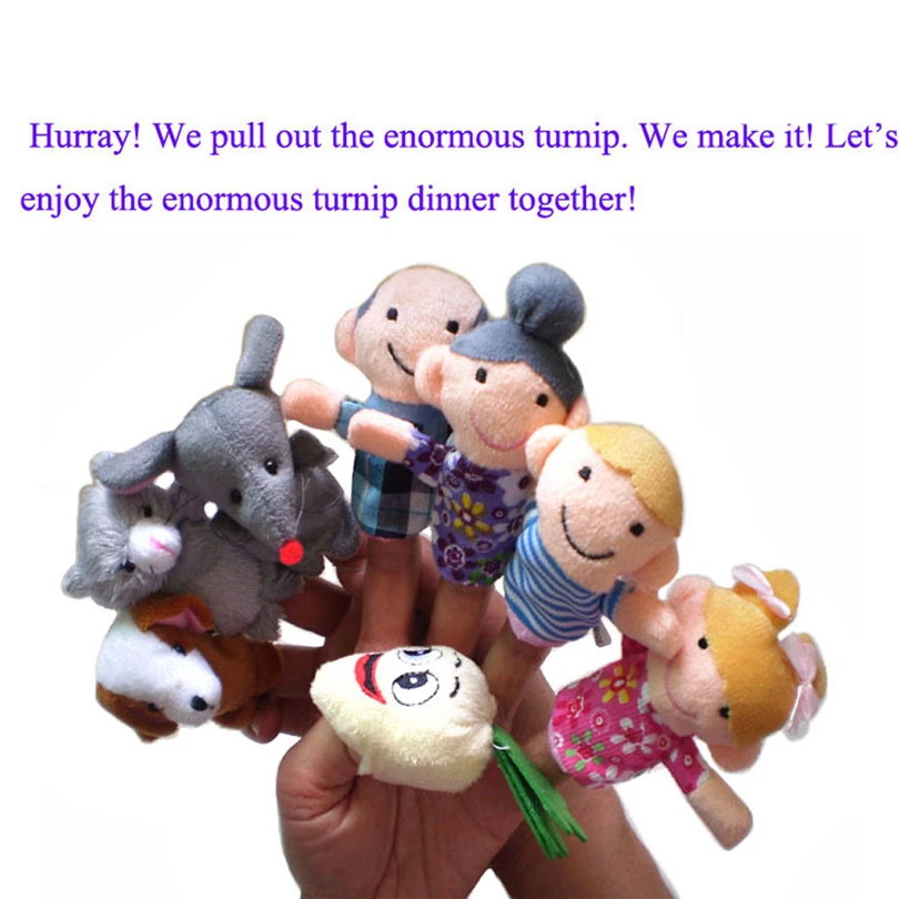 8 шт. набор кукол из мультфильма Семья пальцев Короткие Плюшевые Детские Игрушки