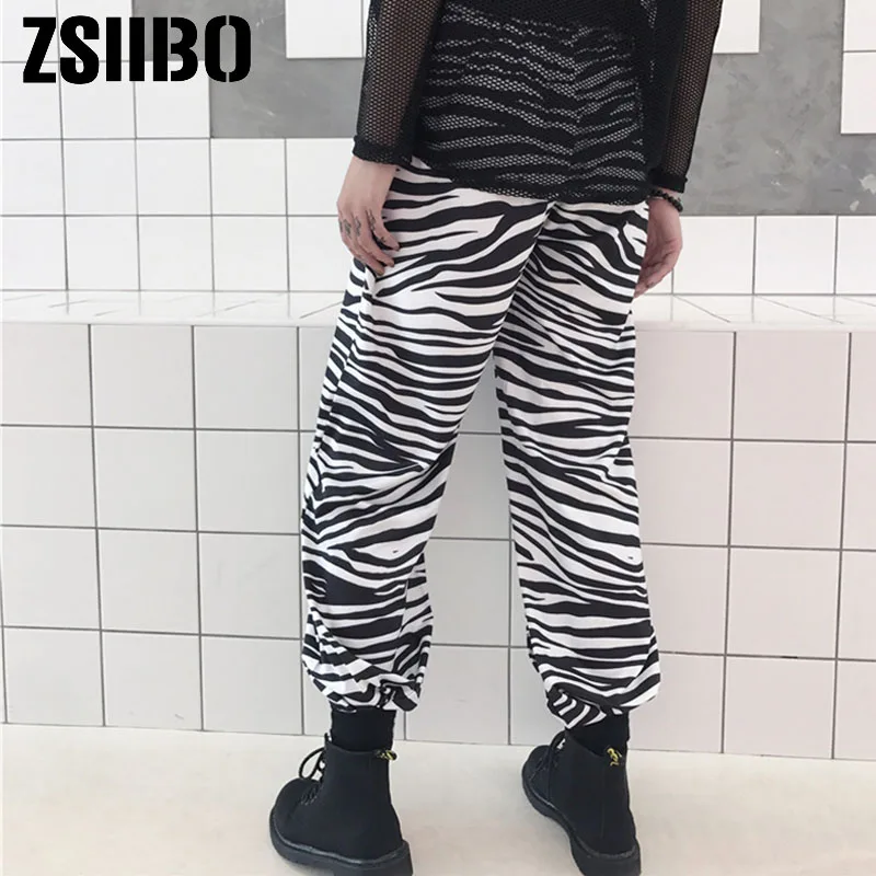 Женские брюки в стиле Харадзюку с эластичной талией Модные свободные белого