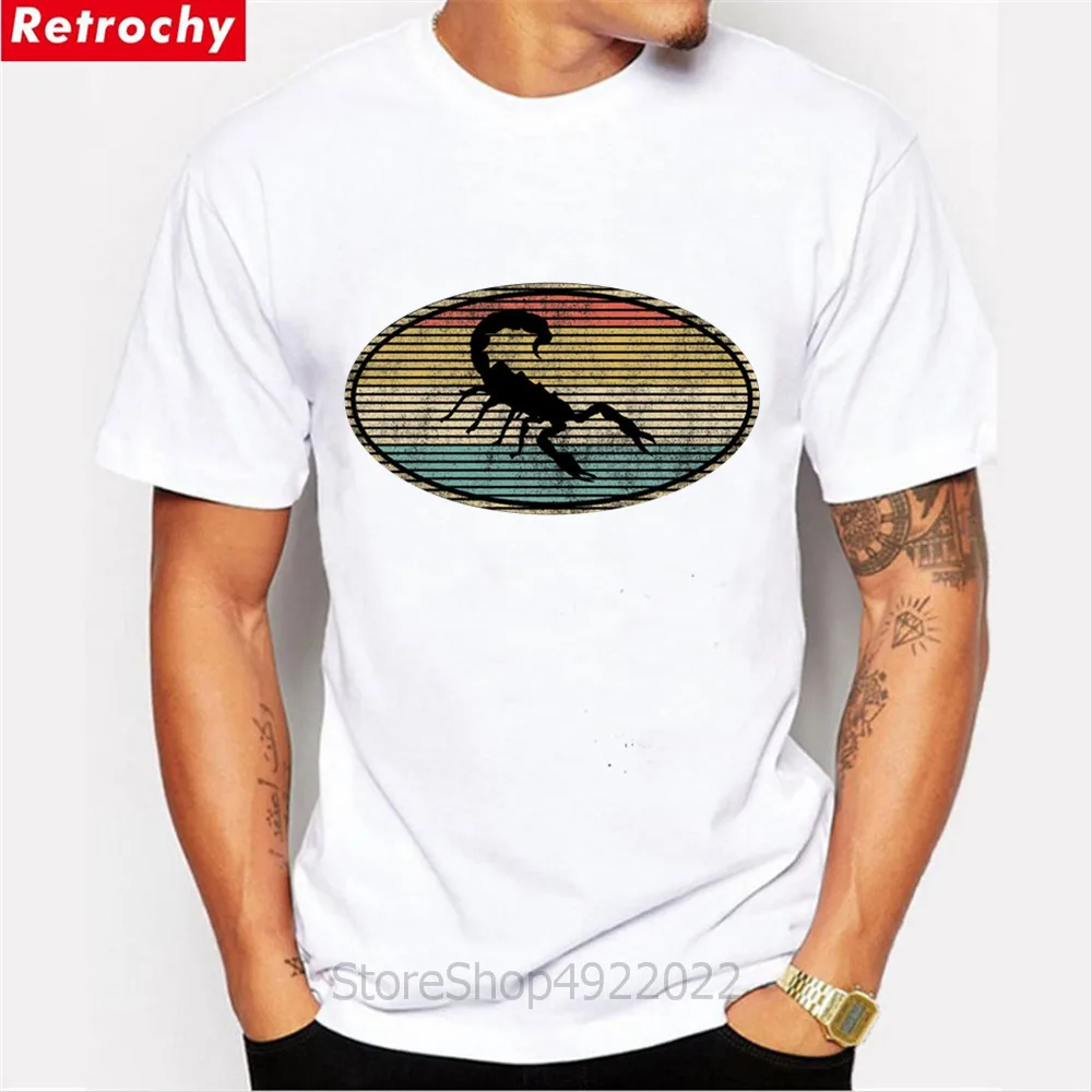 Винтажная облегающая футболка Scorpion ЗАБАВНЫЕ РЕТРО футболки с насекомыми