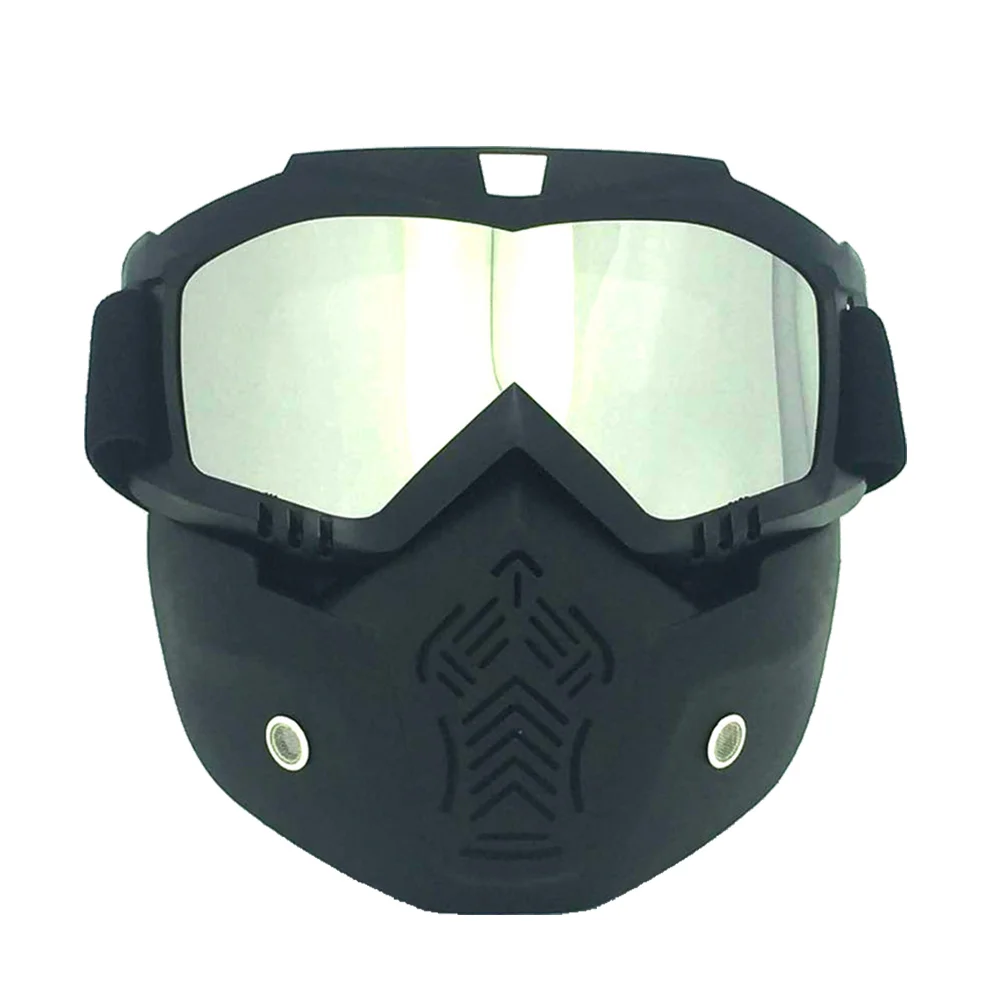 

Зимние очки для снега Лыжная сноуборд снегоход маска для лица солнцезащитные очки (матовая черная оправа и посеребренные очки)