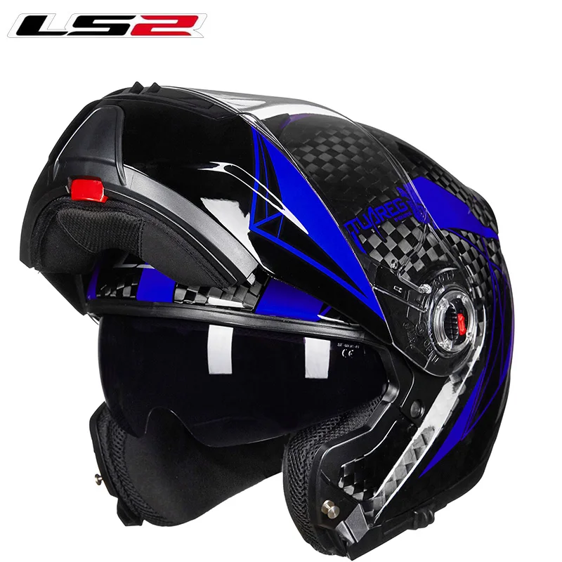 LS2 FF394 безопасный откидной мотоциклетный шлем из углеродного волокна с