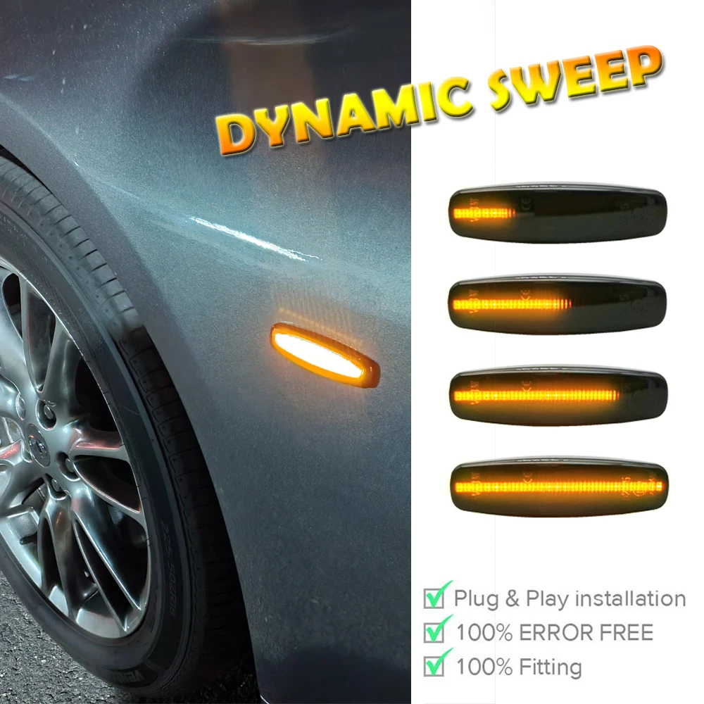 

2Pcs Repeater Amber LED Turn Signal Light for Infiniti EX25 EX35 EX37 G25 G35 G37 JX35 M25 M35 M45 M56 Car Side Marker Lamp