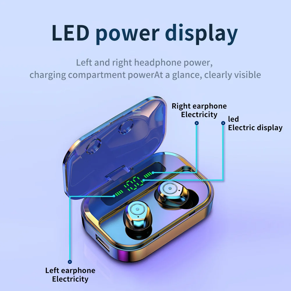 

Earbuds TWS For Sports Gaming Phone Bluetooth Wireless In Ear Earphones Bass Stereo Noise Canceling Headphones Without Wires