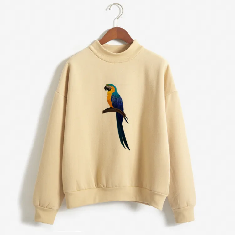 2019 универсальные осенне-зимние флисовые пуловеры с принтом Oh no birds в стиле