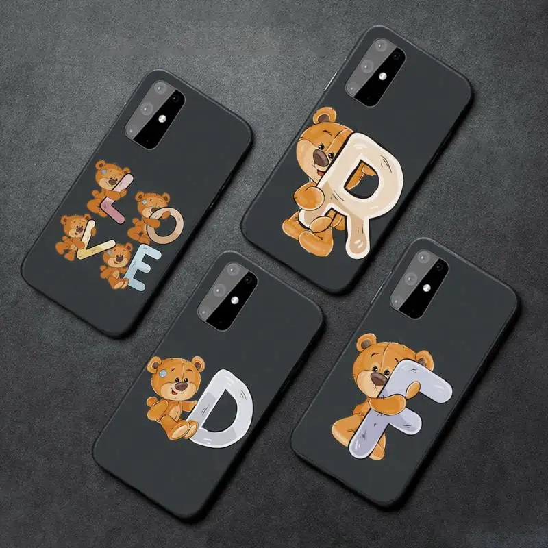 

Luxury bear letters Phone Case For Samsung A32 A51 A52 A71 A50 A12 A21S S10 S20 S21 Plus Fe Ultra