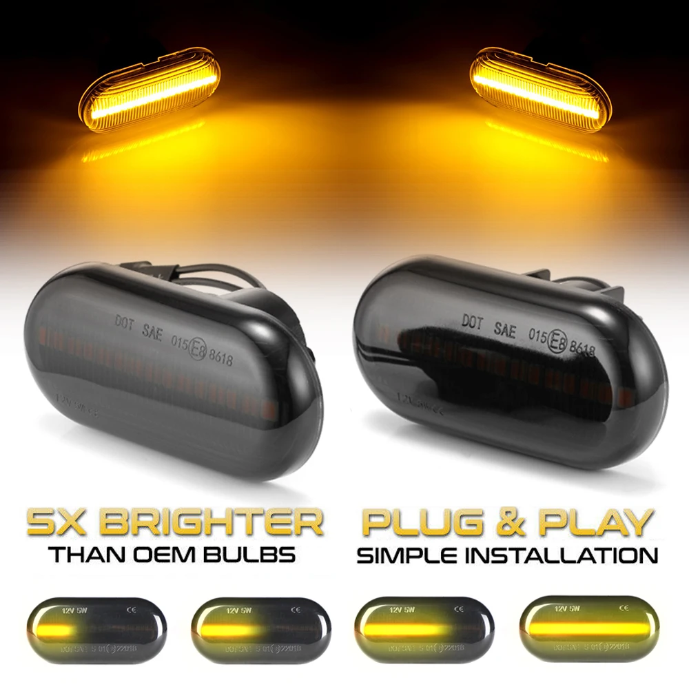 

2Pcs Dynamic LED Turn Signal Lamps Side Marker Light For Nissan Primastar Bus/Box X83 NP200 Interstar X70 Kubistar MK1 Aprio