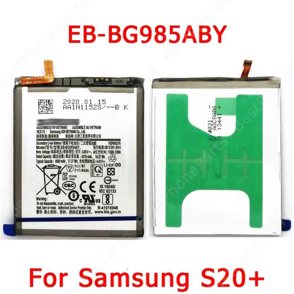 

Battery For Samsung Galaxy S20 Plus S20+ G985 G986 4G 5G Battery Replacement Spare Parts EB-BG985ABY Original 4500 mAh Bateria