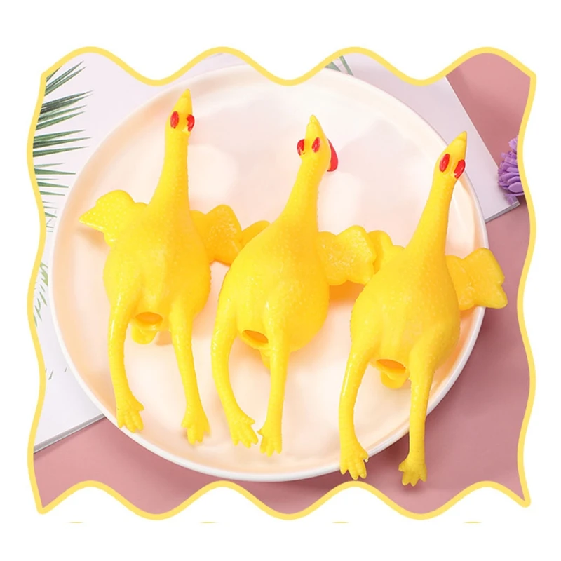 

Kids Interactive Plastic Squeeze Chicken Relieve Stress Accessories Soft Funny Table Toy Best Gift for Indoor/Outdoor
