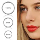 Кольцо-гвоздик O-образное для имитации пирсинга носа, из нержавеющей стали, 1 шт.