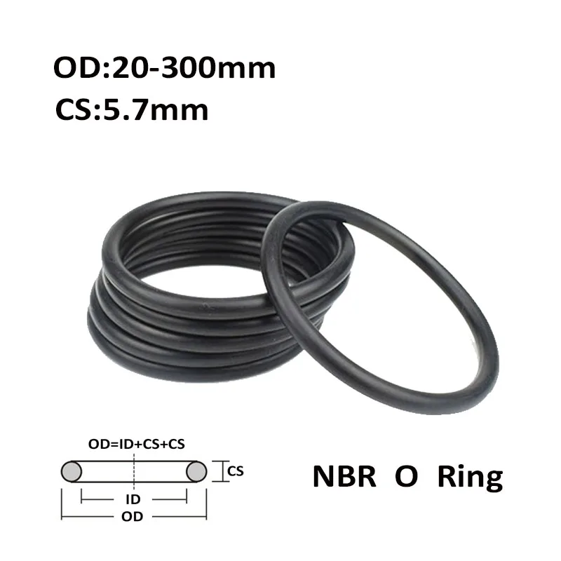 Уплотнительное кольцо CS 5 7 мм OD 20 ~ 300 черное NBR уплотнительная прокладка