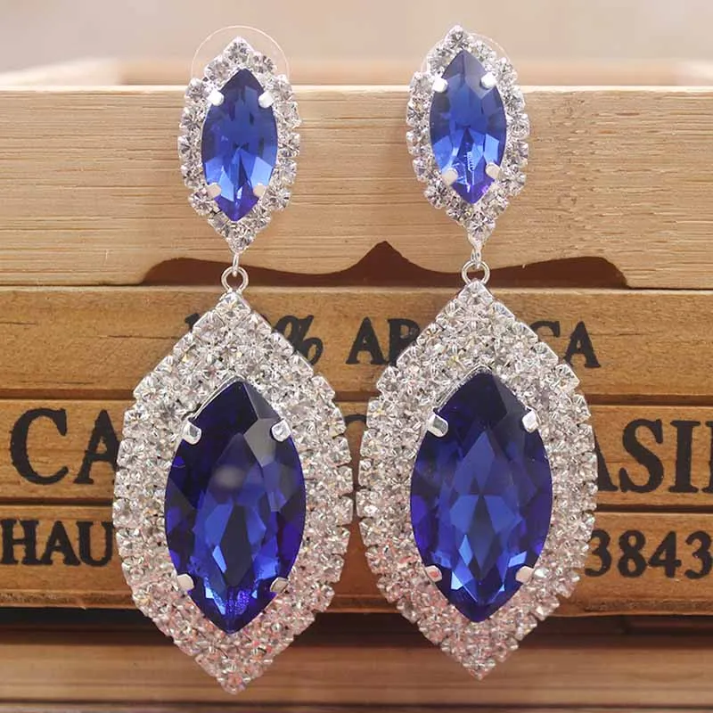 Zerong большой горный хрусталь Висячие серьги Роскошные ювелирные изделия падение