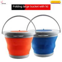high quality 5l collapsible bucket portable folding bucket container snap 2 color fishing accessories outdoor fishing tackle