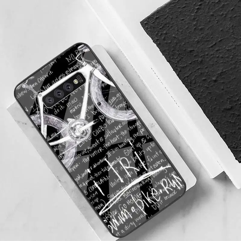 

Ironman Triathlon Swim Bicycle Marathon Phone Case Tempered Glass For Samsung S6 7 8 9 10 20 Plus Ultra Note8 9 10 10pro