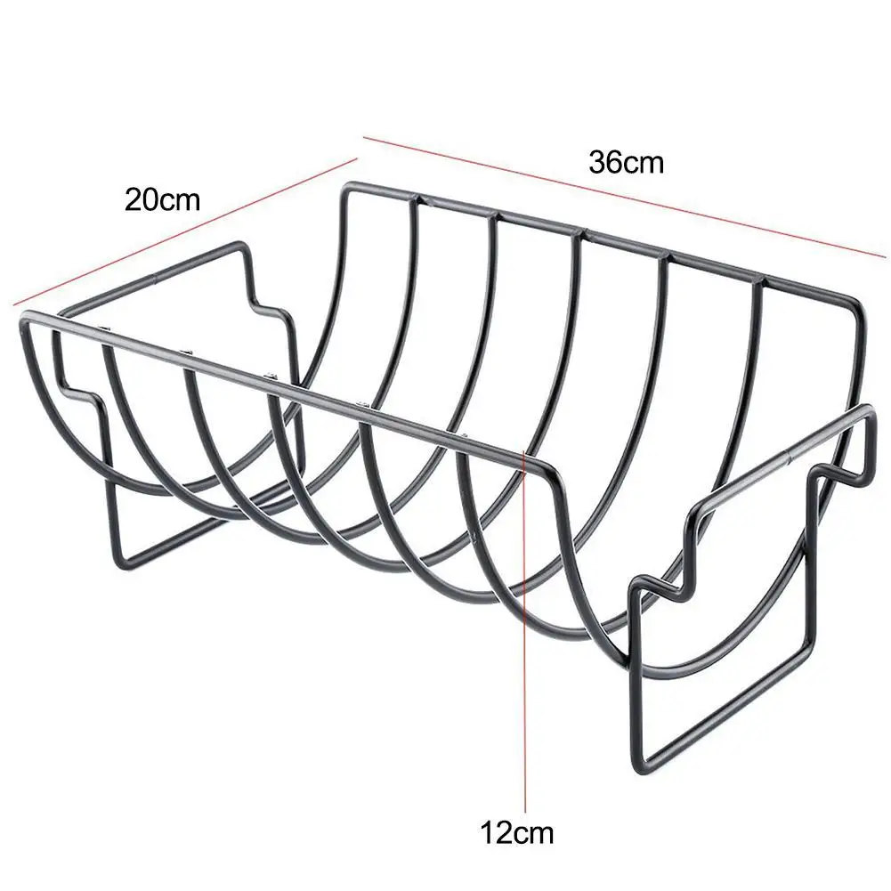 

2021 Non-Stick Rib Shelf BBQ Stand Barbecue Roast Rack Steel Grilling BBQ Chicken Beef Ribs Rack Grilling Baske Tools