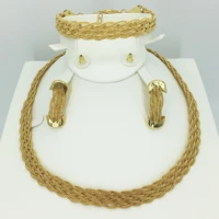 dubai gold necklace earrings collection fashion nigeria wedding african pearl jewelry collection italian womens jewelry set