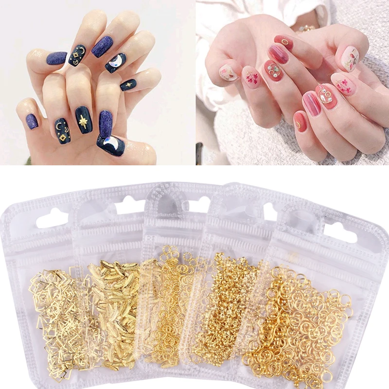 

500pc/lot Nail Art Stud Metallic Hollow Heart Rivet Alloy Studs Charming Rhinestone DIY Nail Tip Art Accessory Rivet Stud 3D9+75