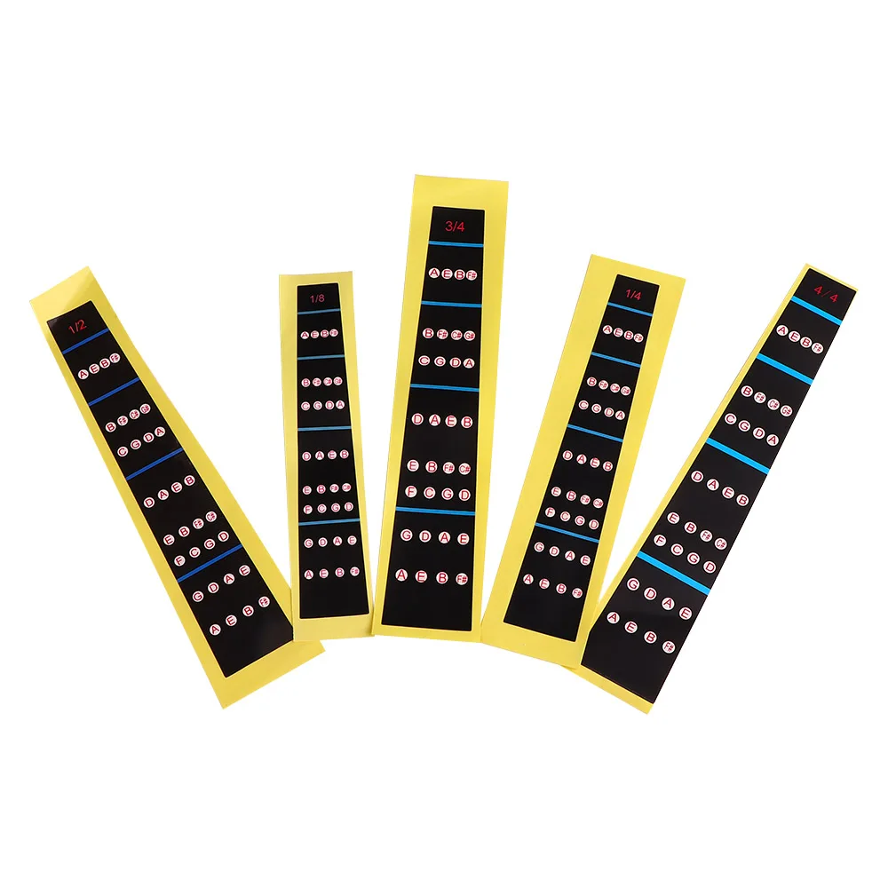 1/8 4/4 Скрипка гриф Стикеры Примечания этикетка Finge диаграммы Практика пальцев