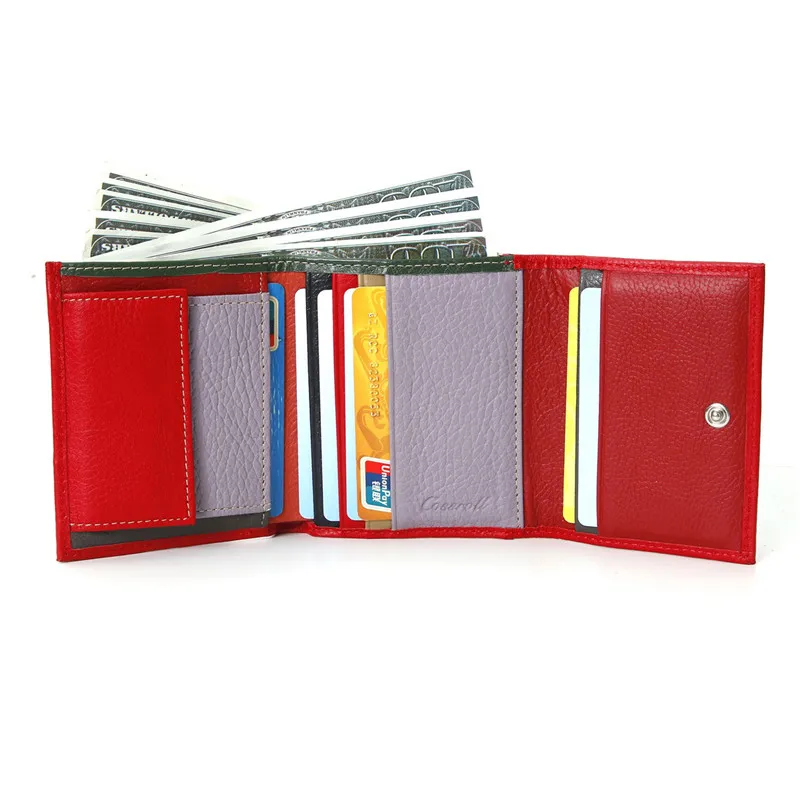 Женский кошелек из натуральной кожи короткий женский Мини женские кошельки