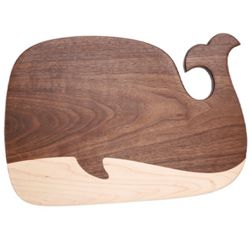 

Creative Black Walnut Whale Cutting Board Solid Wood Cutting Board Complementary Food Board Sushi Pizza Tray