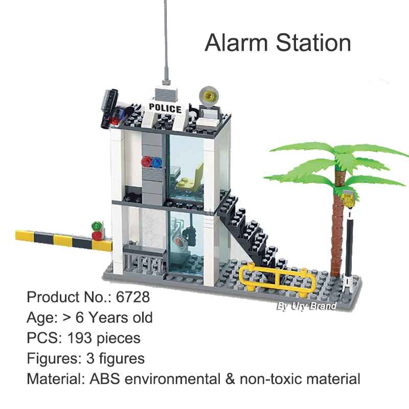 

City Series Police Station Central Office Car Motorcycle Policeman Dolls Educational DIY Building Blocks Toys For Children Gift