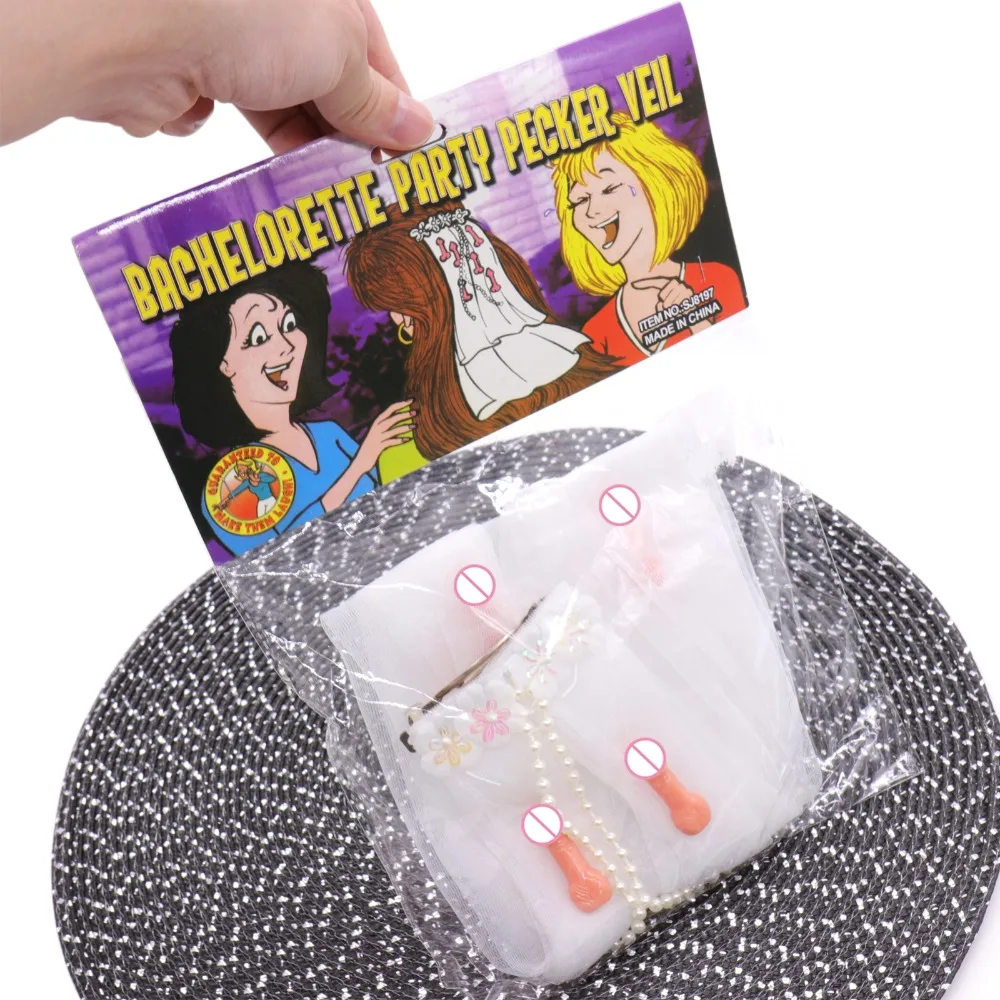 Bachelorette Party Halloween Decoration Penis Veil Adult Theme Nightclub Bar Pecker Veils Decorations Supplies 21x60cm | Дом и сад