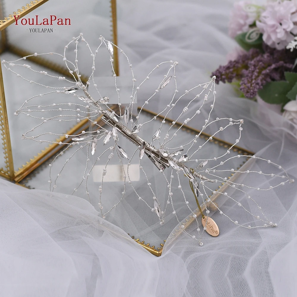 TOPQUEEN HP255 Ручной Работы Стразы Свадебные зажимы для волос кристалл тиара невесты