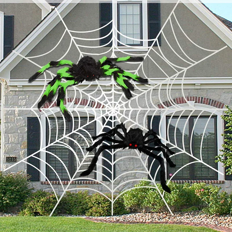 

Halloween Spider Decorations,Halloween Giant Spider, Cobwebs Props for Indoor, Outdoor and Yard Creepy Decor