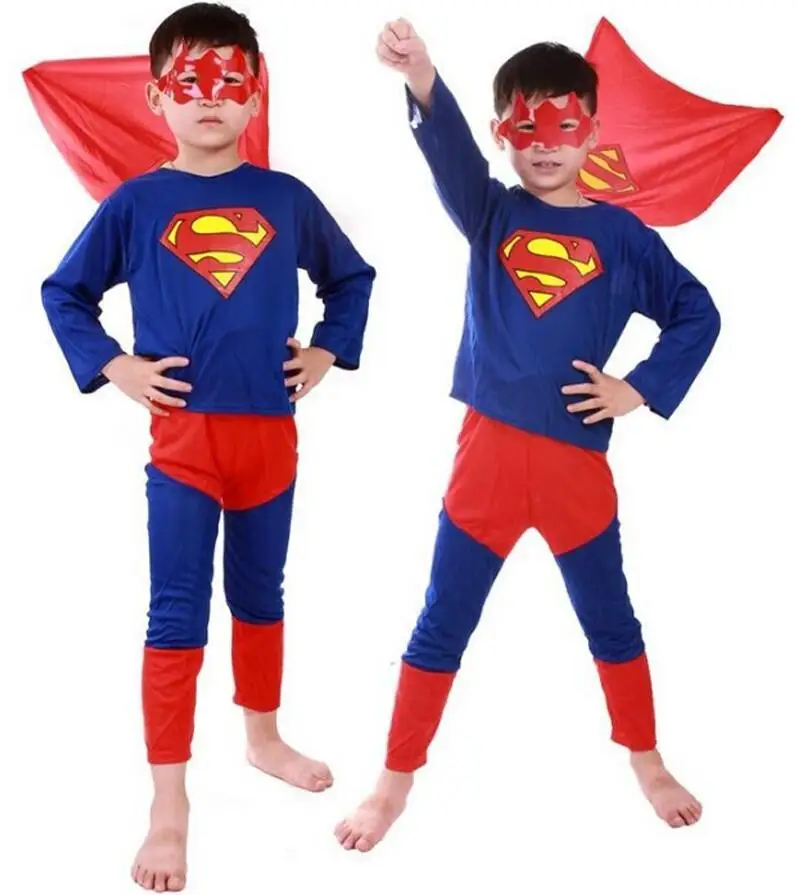 superman 3 шт./компл. Человек-Паук Одежда для дня рождения украшения для вечеринки детские костюмы на Хэллоуин для мальчиков мой герой училища Косплей Бэтмен - Цвет: superman