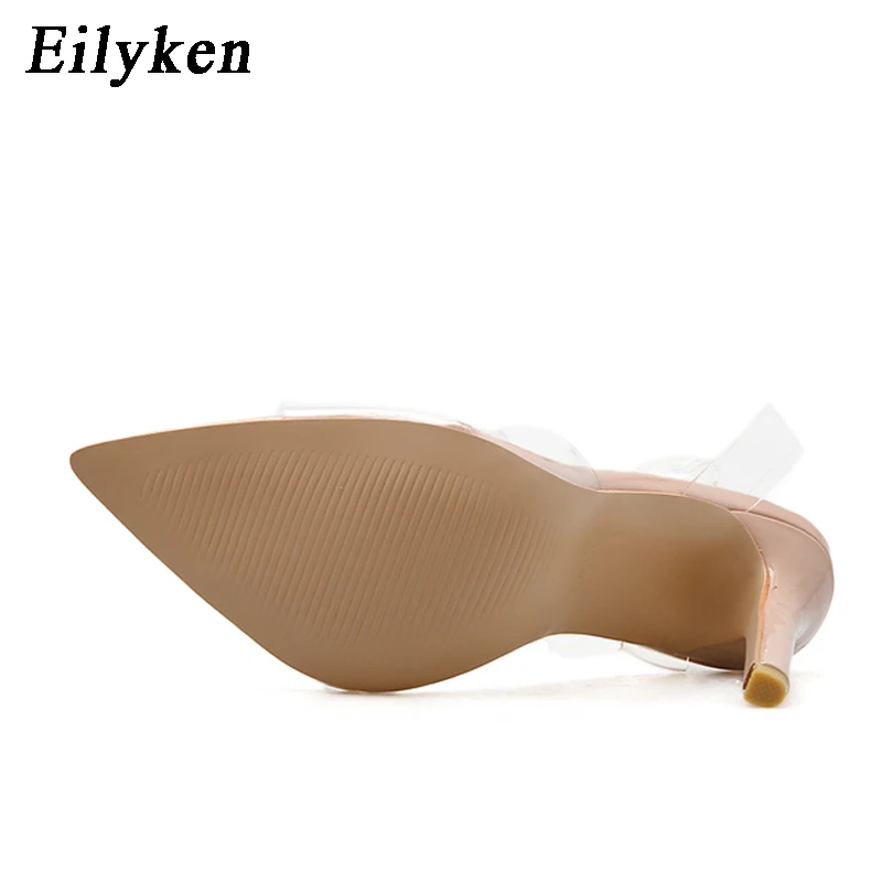 Eilyken/модная прозрачная обувь из ПВХ Босоножки на высоком каблуке шпильке Женские