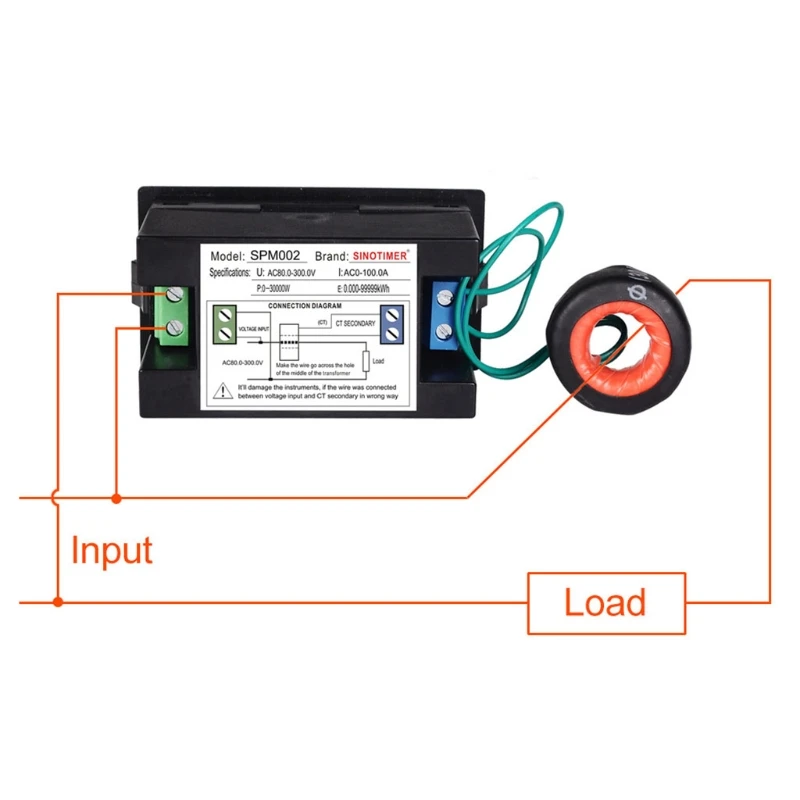 AC80-300V/AC300-450V 100A LCD Digital Display Voltmeter Electric Energy Meter AC Voltage Current Ammeter Power | Инструменты